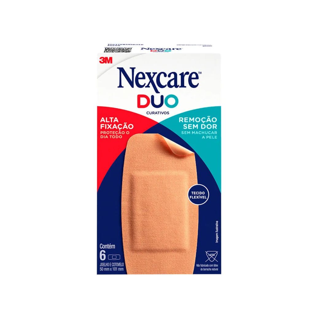Curativo 3m Nexcare Duo Com 6 Adesivos Joelho E Cotovelo