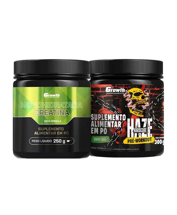 Kit Creatina Monohidratada 250g e Pré-Treino Haze 300g