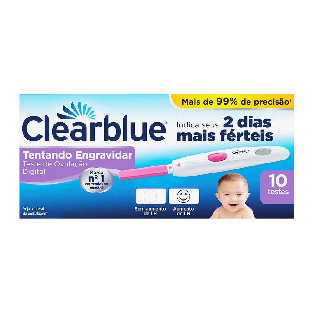 Teste De Ovulacao Clearblue Com 10 Digital Gravidez Teste Rapido