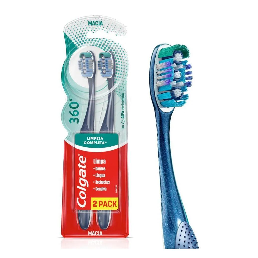 Escova de dentes Colgate 360º 2un