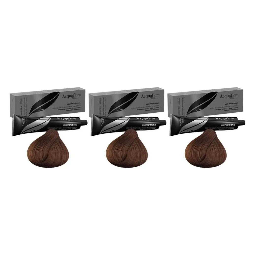 Coloraçao Acquaflora Sem Amonia 5.0 Castanho Claro-Kit C/3un