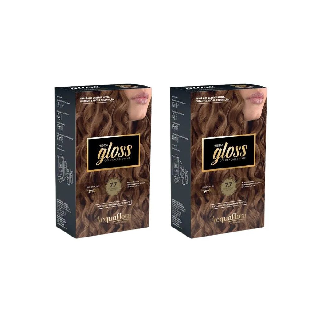 Coloraçao Acquaflora Hidra Gloss 7.7 Louro Nat Marr-Kit C2un