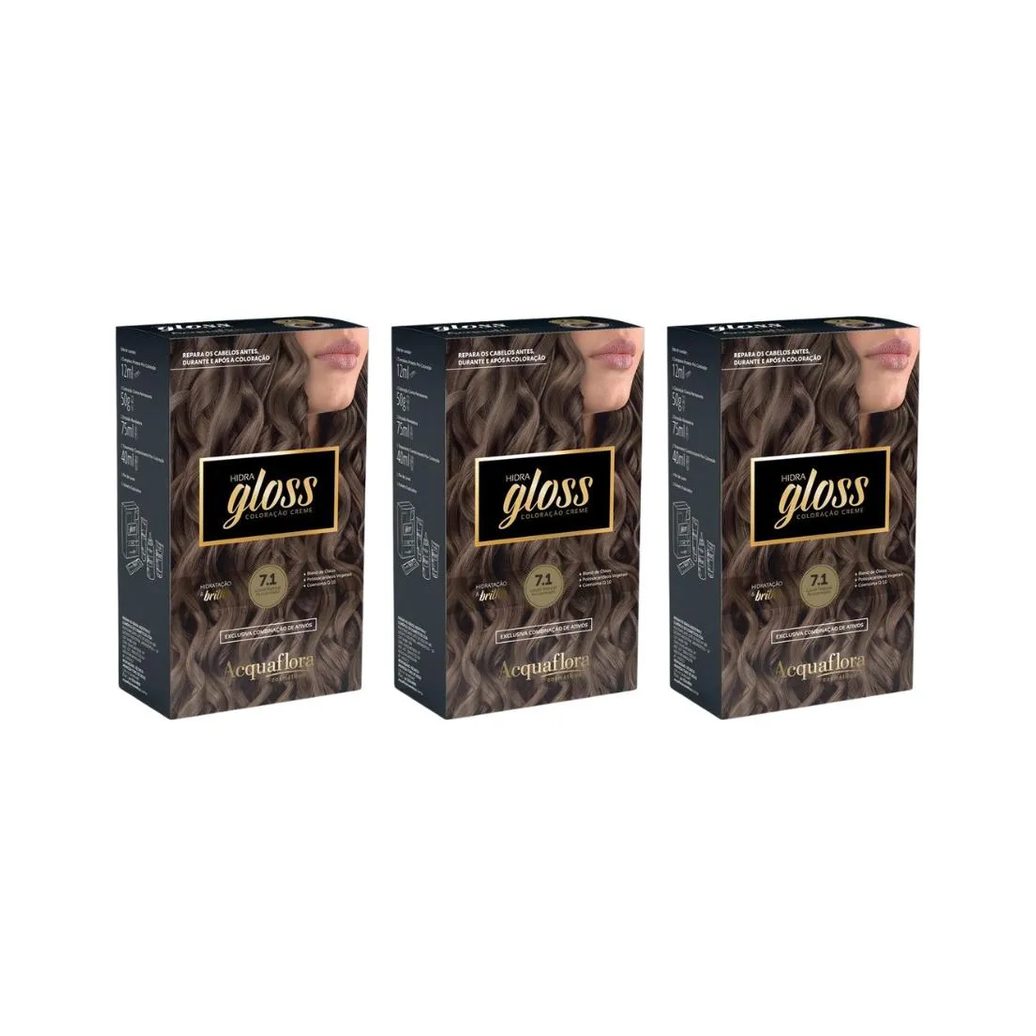 Coloraçao Acquaflora Hidra Gloss 7.1 Lr Nat Acinz-Kit C/3un
