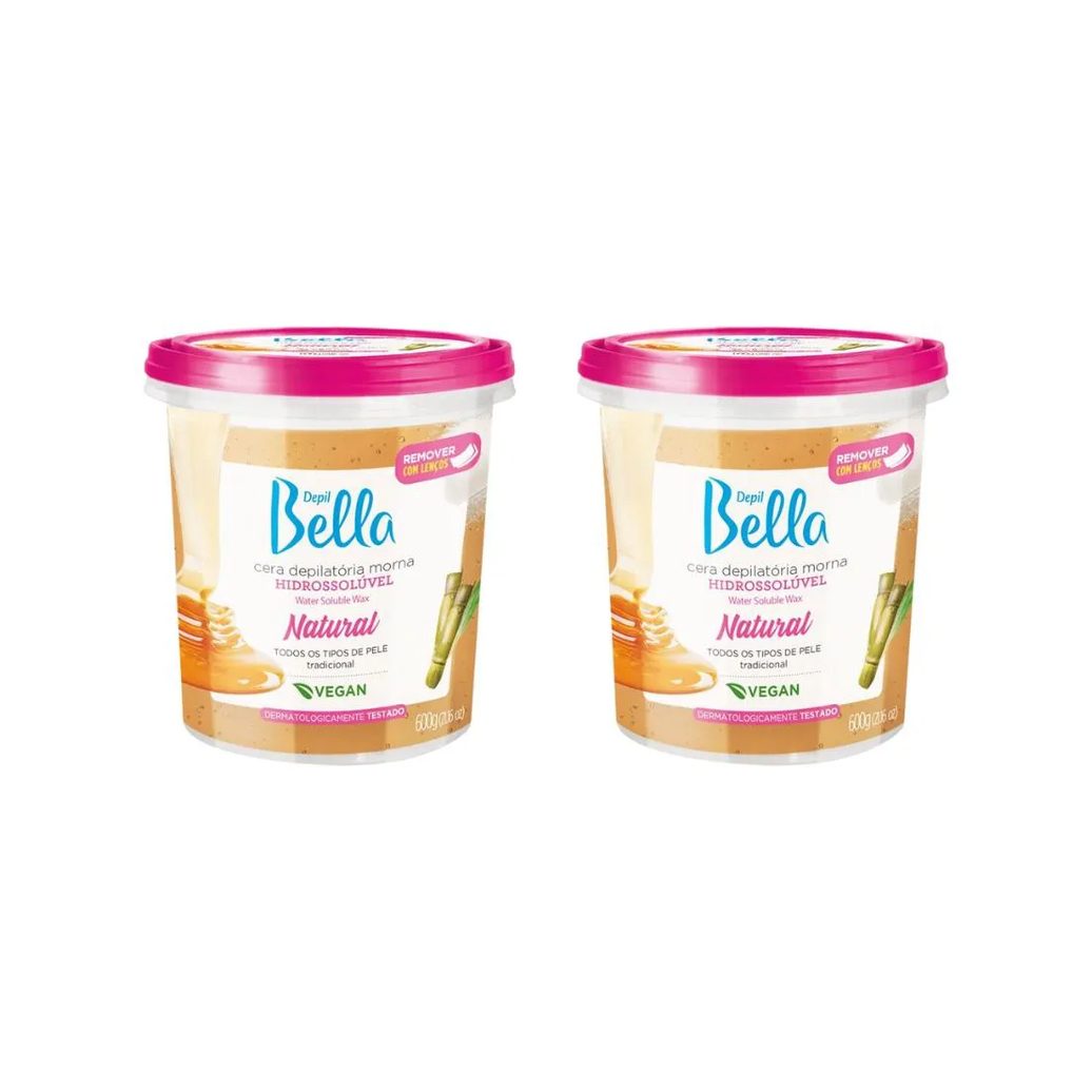 Depilatorio Depil Bella Cera Hidro 600g Natural-Kit C/2un