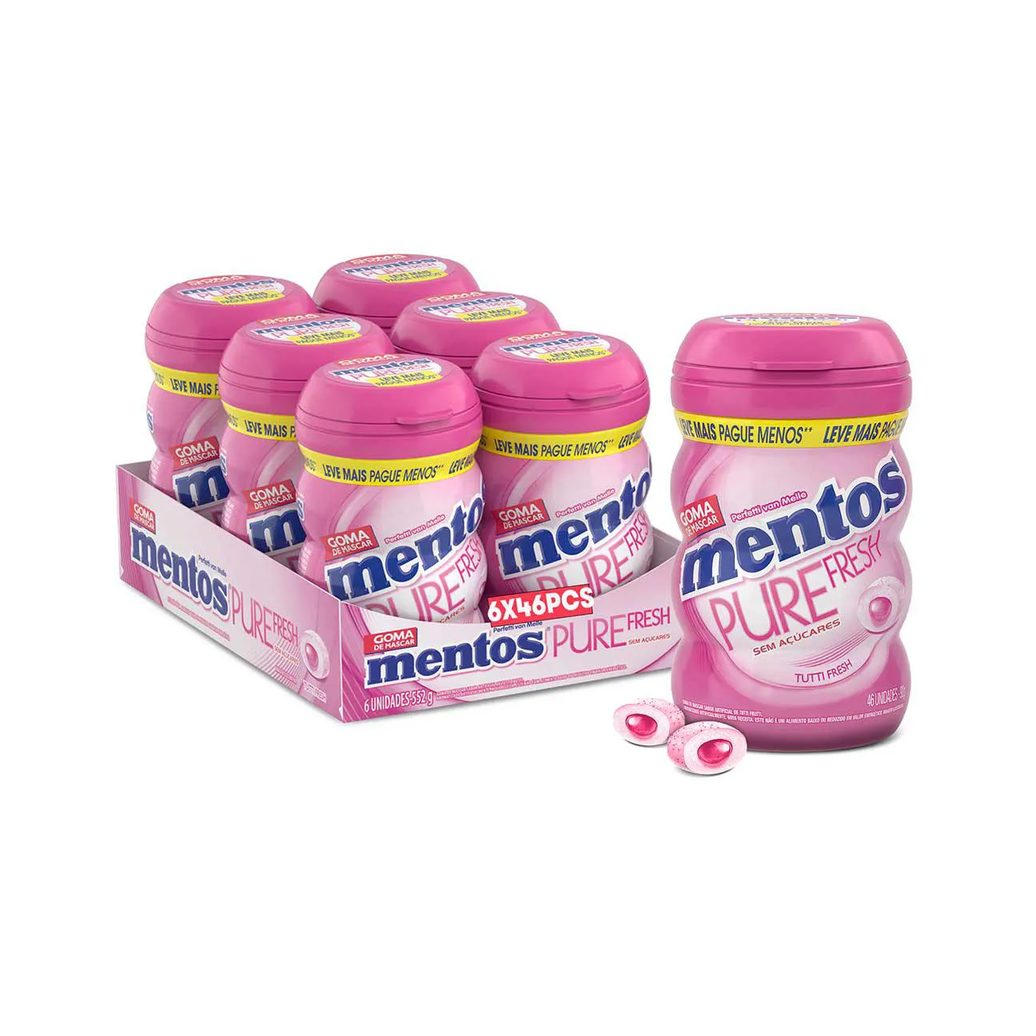 Goma de Mascar Mentos Pure Fresh Tutti Fresh 46 unidades