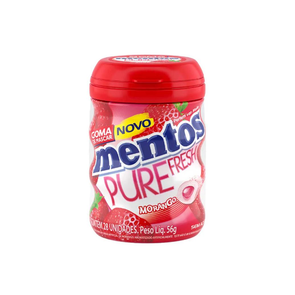 Goma de Mascar Mentos Pure Fresh Morango 56g