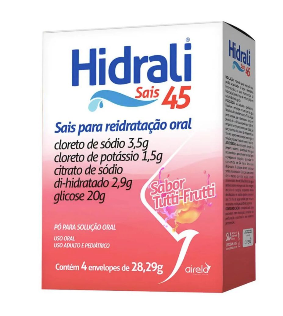 Hidrali Soro para Reidratação Oral Natural Sabor Tutti Frutti 4 Env