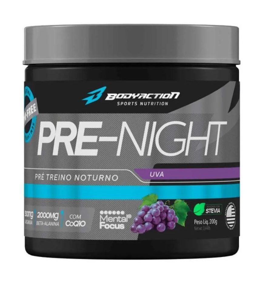 Pre Night 200g Pré Treino Noturno Sem Cafeína - Bodyaction UVA