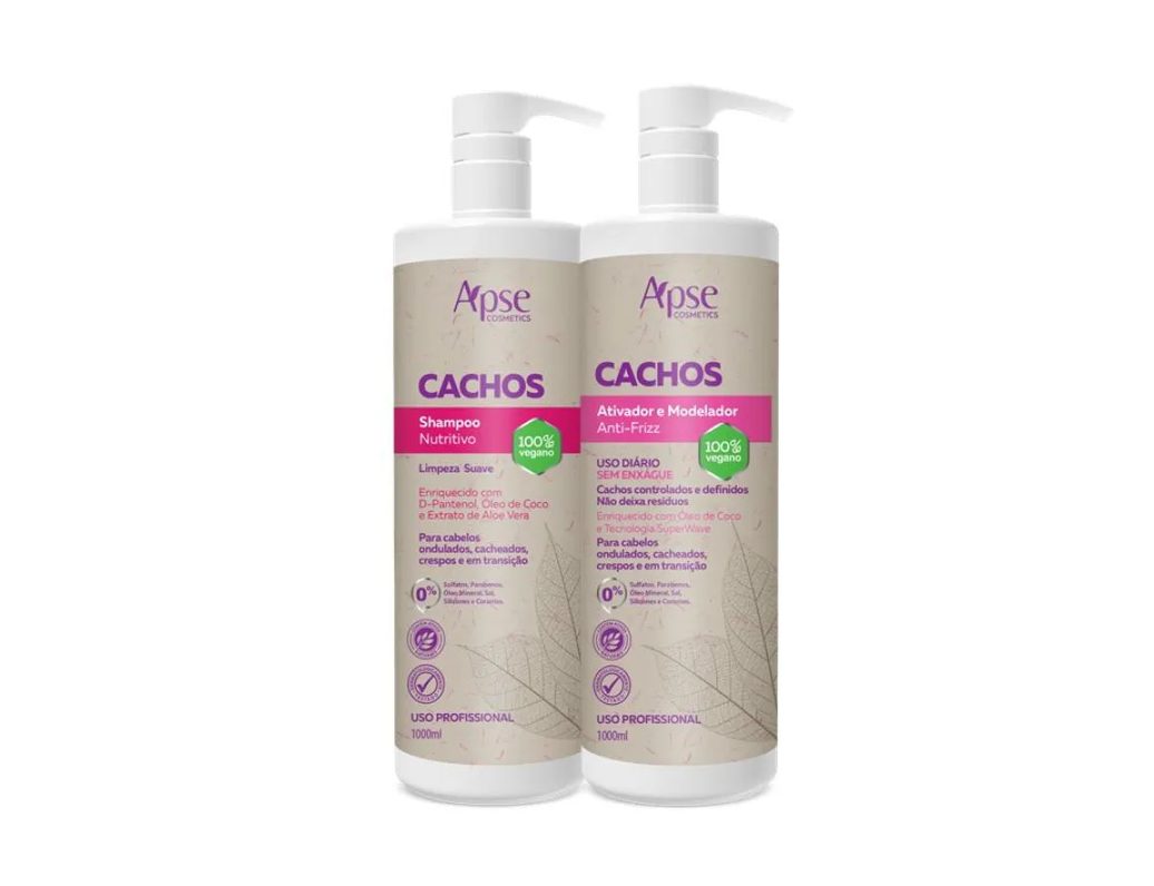Kit Apse Shampoo E Ativador Profissional Cachos 1000ml