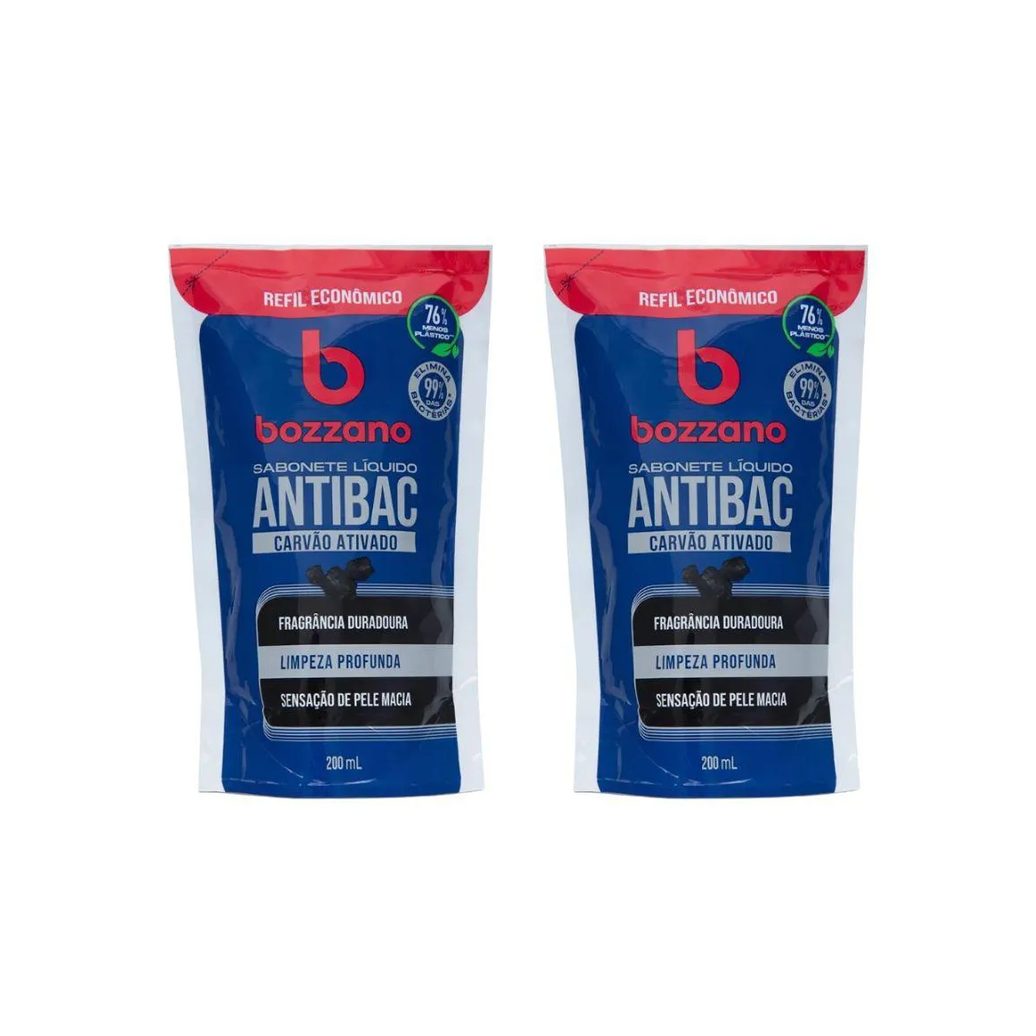 Sabonete Liquido Bozzano Carvao Ativado Refil 200ml - 2un