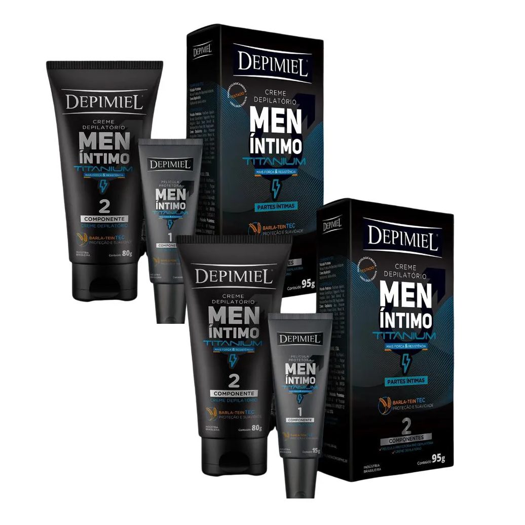 Kit 2 Cremes Depilatório Men Masculino Íntimo Homem Depimiel