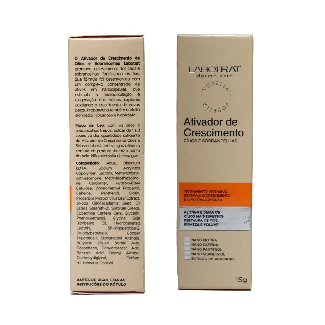Ativador Crescimento Alonga Sobrancelhas Cílios Labotrat 15g