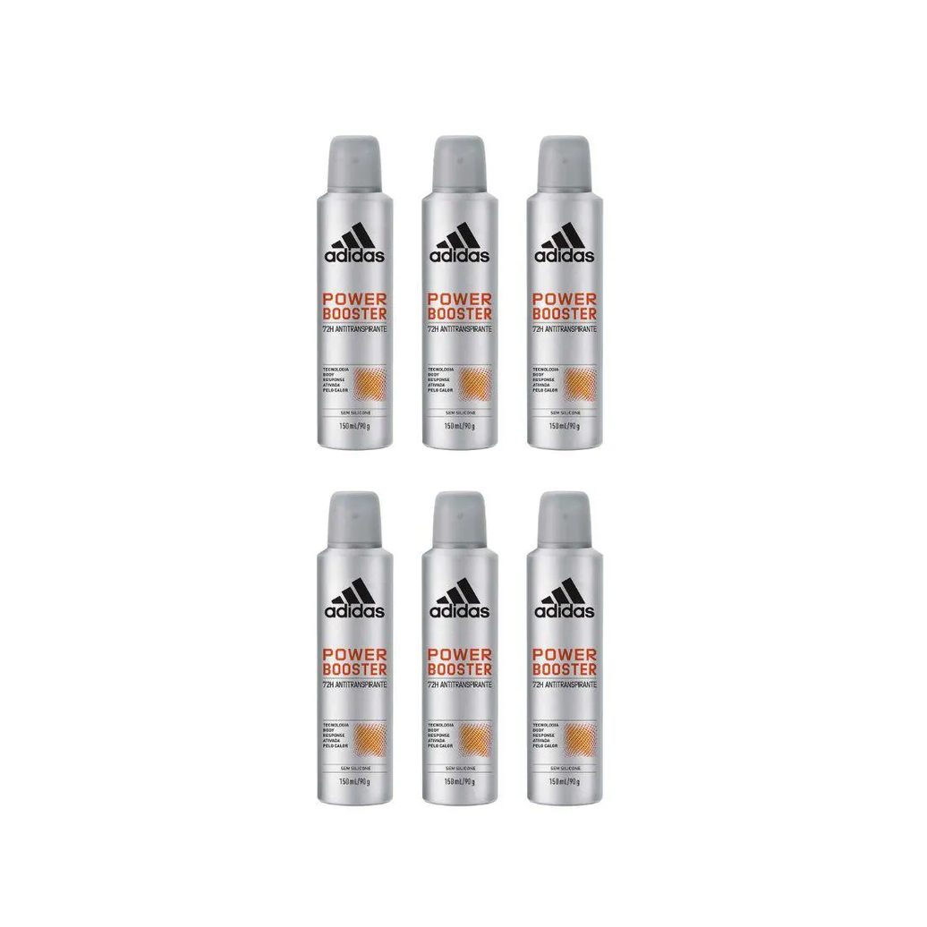 Desodorante Aero Adidas 150ml Masc Power Booster - 6un