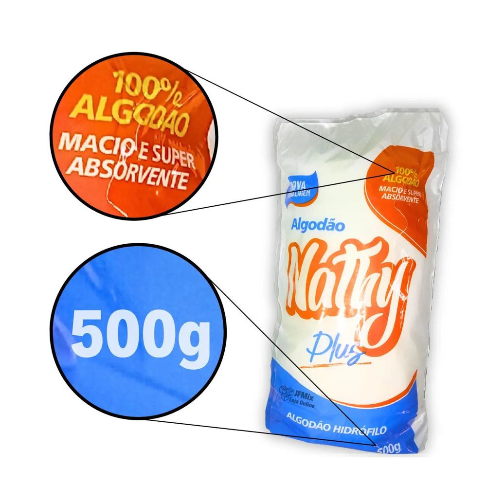 Algodão Hidrófilo Rolo 500gr