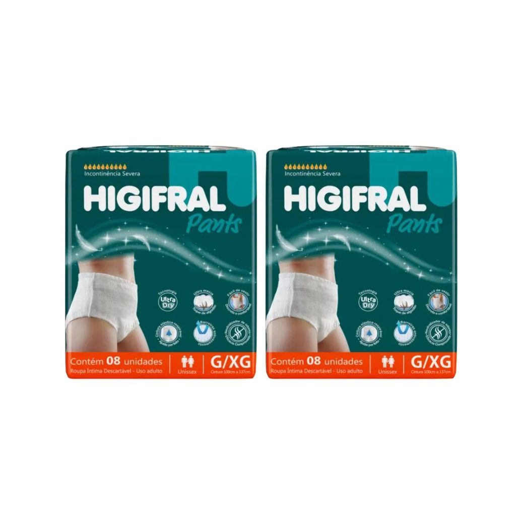 Kit C2 Roupa Íntima Unissex G/xg Pants - Higifral