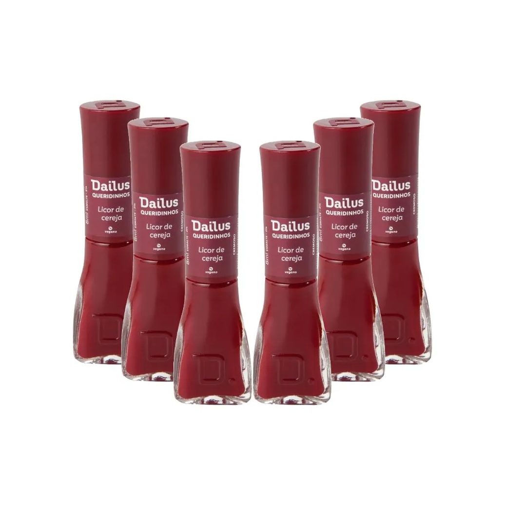 Kit Esmaltes Dailus Cremoso Queridinhos Licor de Cereja (6 Unidades)