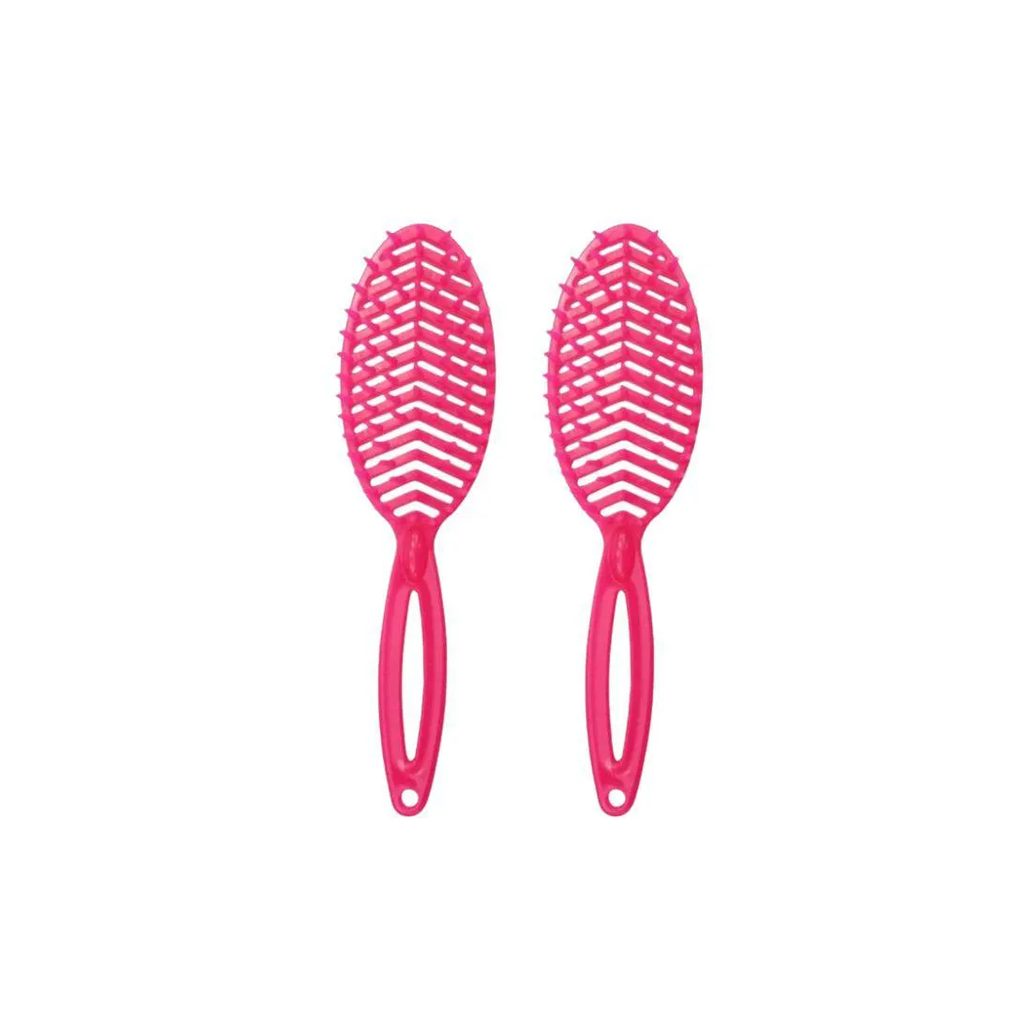 Escova de Cabelo Darma Flex Oval 338 Pink - Kit C/ 2un