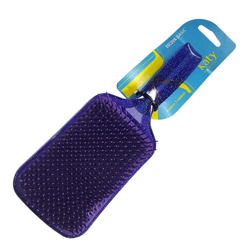 Escova de Cabelo Racket Glitter Roxa Katy Ref. 138371