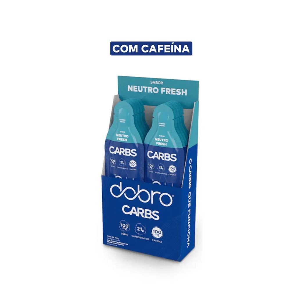 Carbs Gel Caixa 10 UND 30g Neutro Fresh Com Cafeína Dobro Neutro S Cafeína
