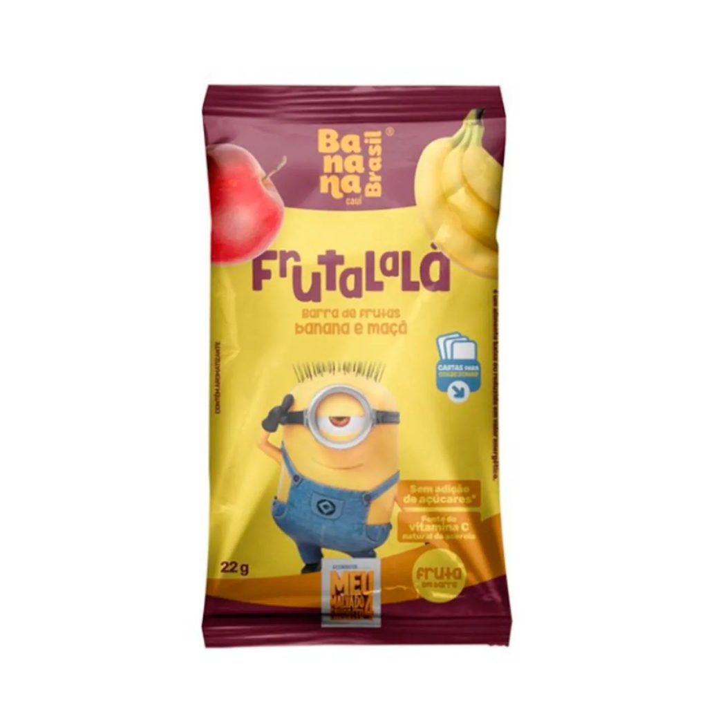Barra de Frutas Frutalalá Banana Brasil Banana e Maçã 22g