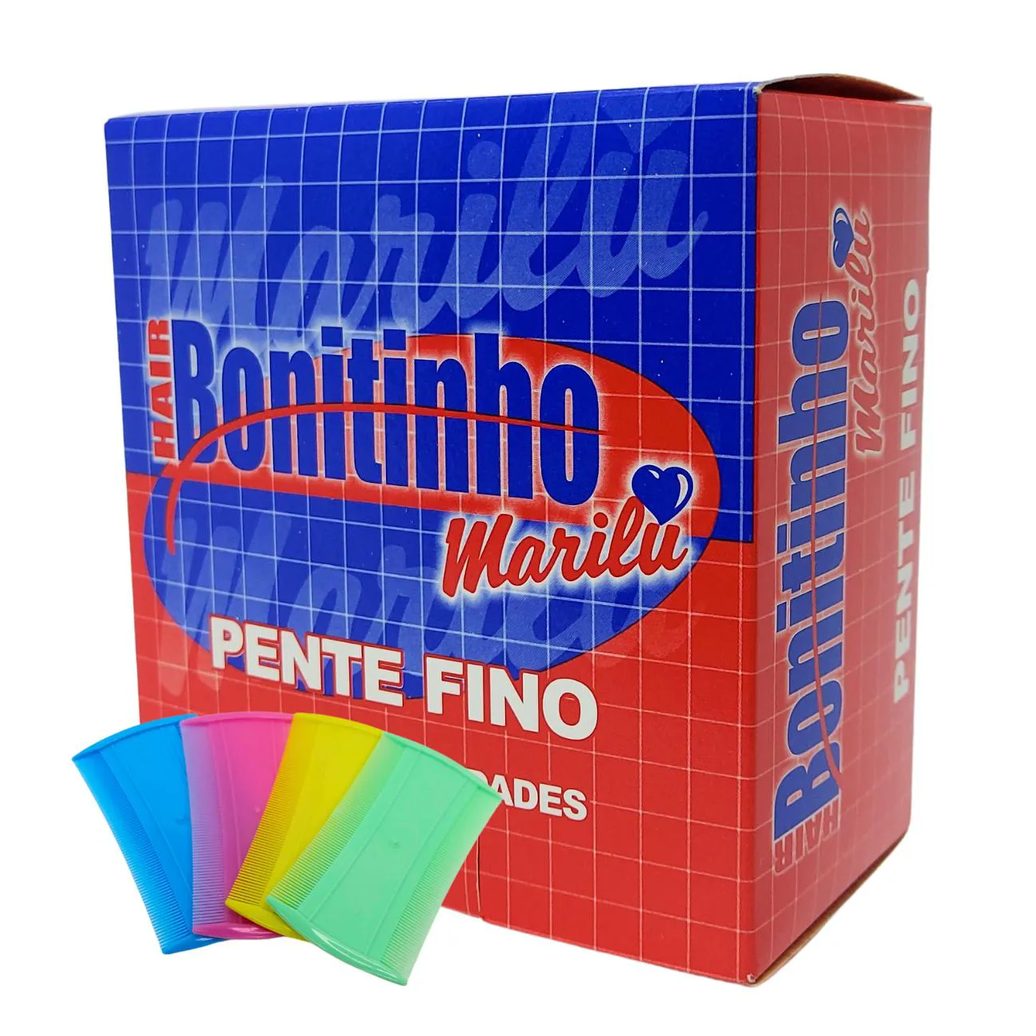 Pente Fino Piolho S/ Cabo Várias Cores 24 Un -Hair Bonitinho