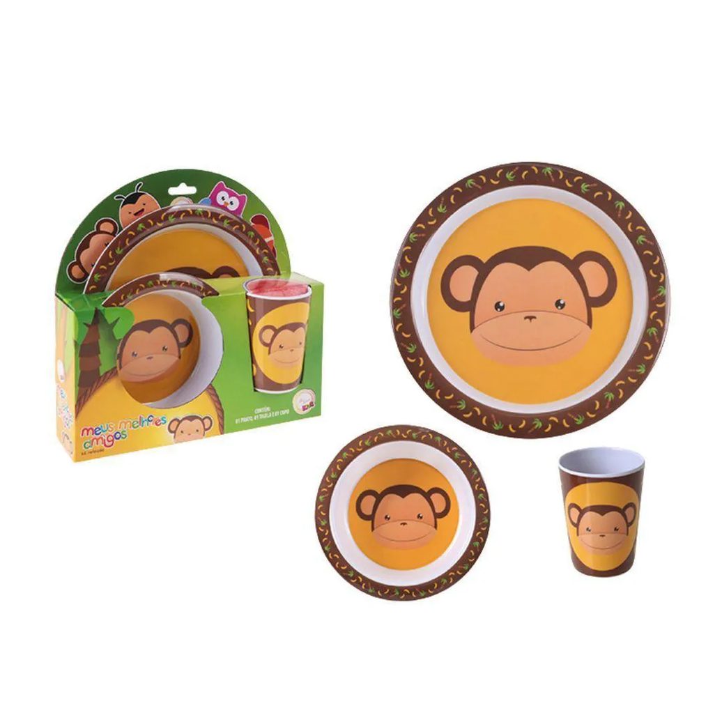 Kit Alimentação Infantil Melhores Amigos Macaco - Art House