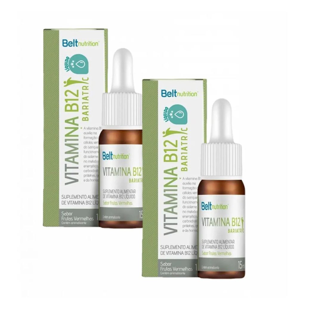 2x Belt B12 Bariatric Líquida- 15 ml- Frutas Vermelhas