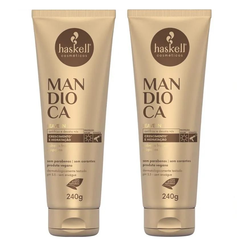 Kit 2 Leave in Haskell Creme De Pentear Mandioca 240gr