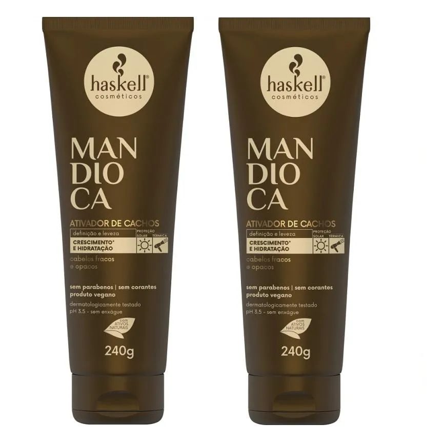 Kit 2 Ativador de Cachos Haskell Mandioca 240gr