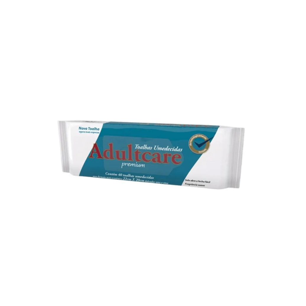 Toalha Umedecida Geriátrica - Adultcare Premium - Pacote c/ 40 unidades