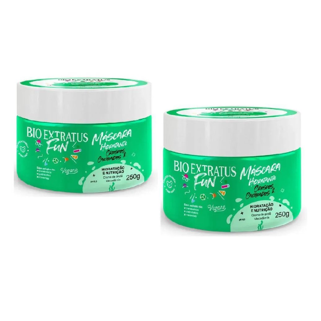 Kit 2 Mascara Fun Crespos e Cacheados 250G Bio Extratus