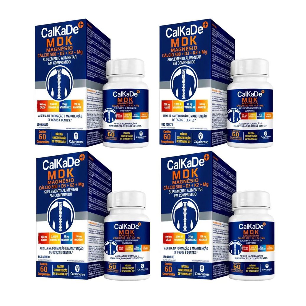 4 Caixas Suplemento Alimentar Calkade Mdk 60 comprimidos