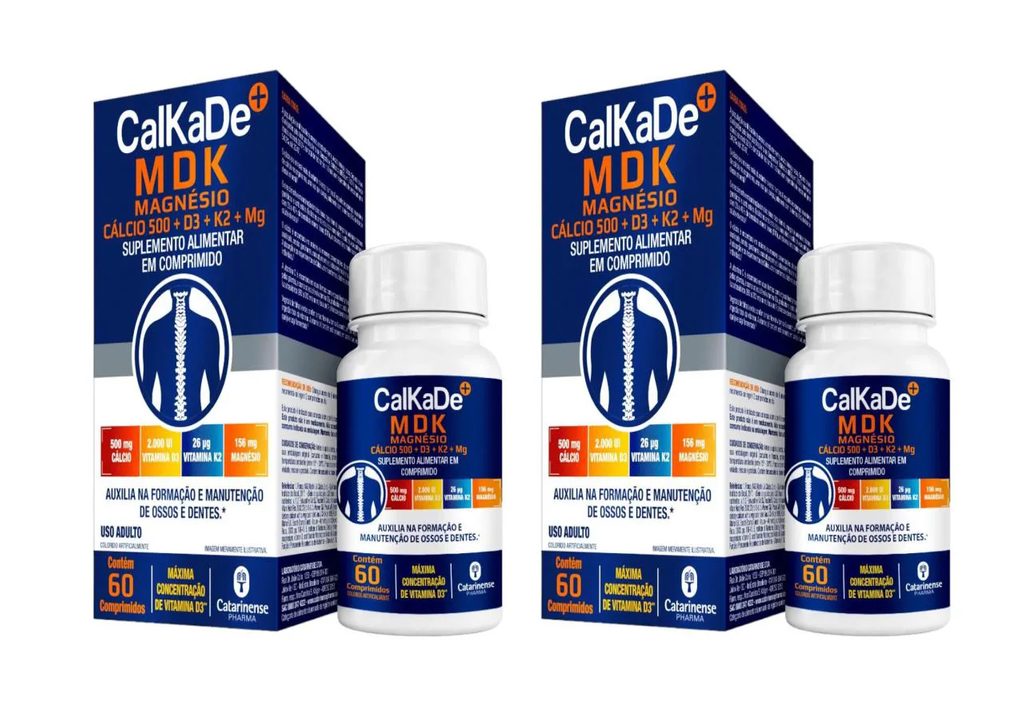 2 Caixas Suplemento Alimentar Calkade Mdk 60 comprimidos