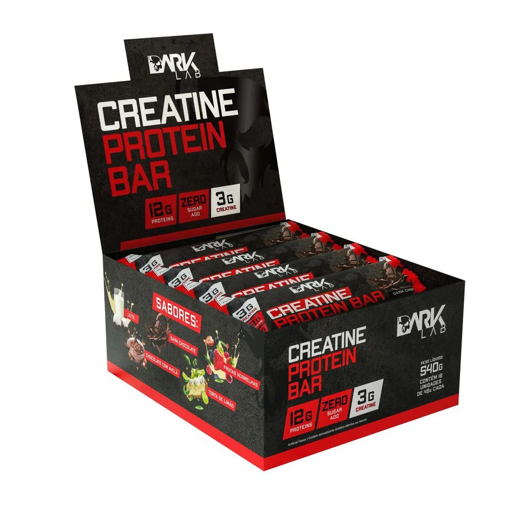 Creatine Protein Bar 12 Un 45g Dark Chocolate Dark Lab