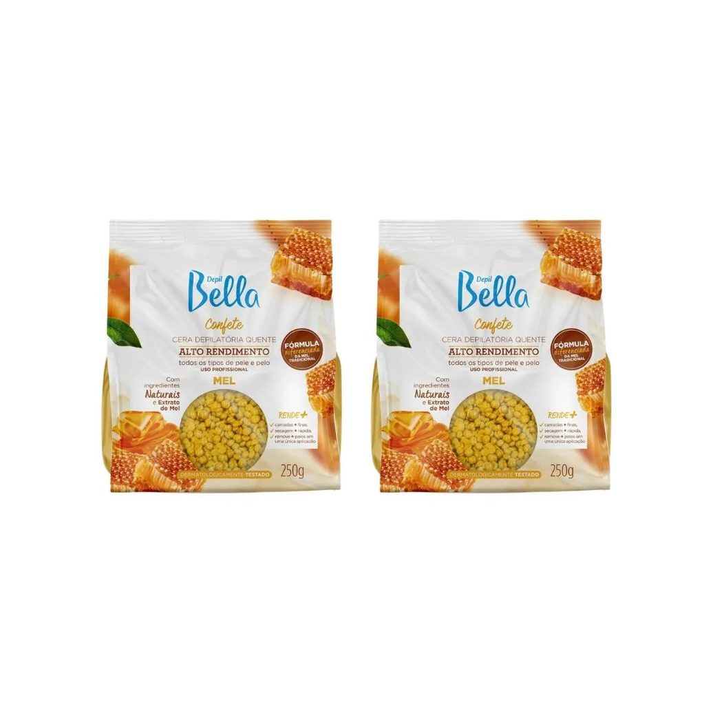 Depilatorio Depil Bella Cera Confete 250g Mel - Kit C / 2un