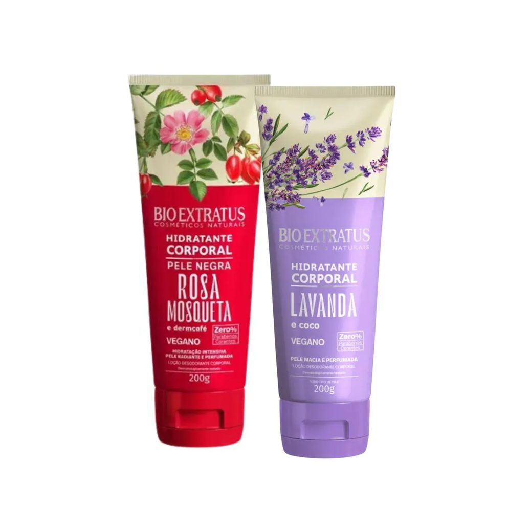 Kit 2 Hidratante Corporal Lavanda Rosa Mosqueta Bio Extratus
