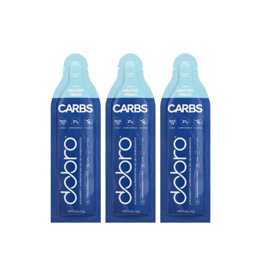 Carbs Gel 3 Sachês 30g Neutro Fresh Sem Cafeína Dobro Neutro S Cafeína