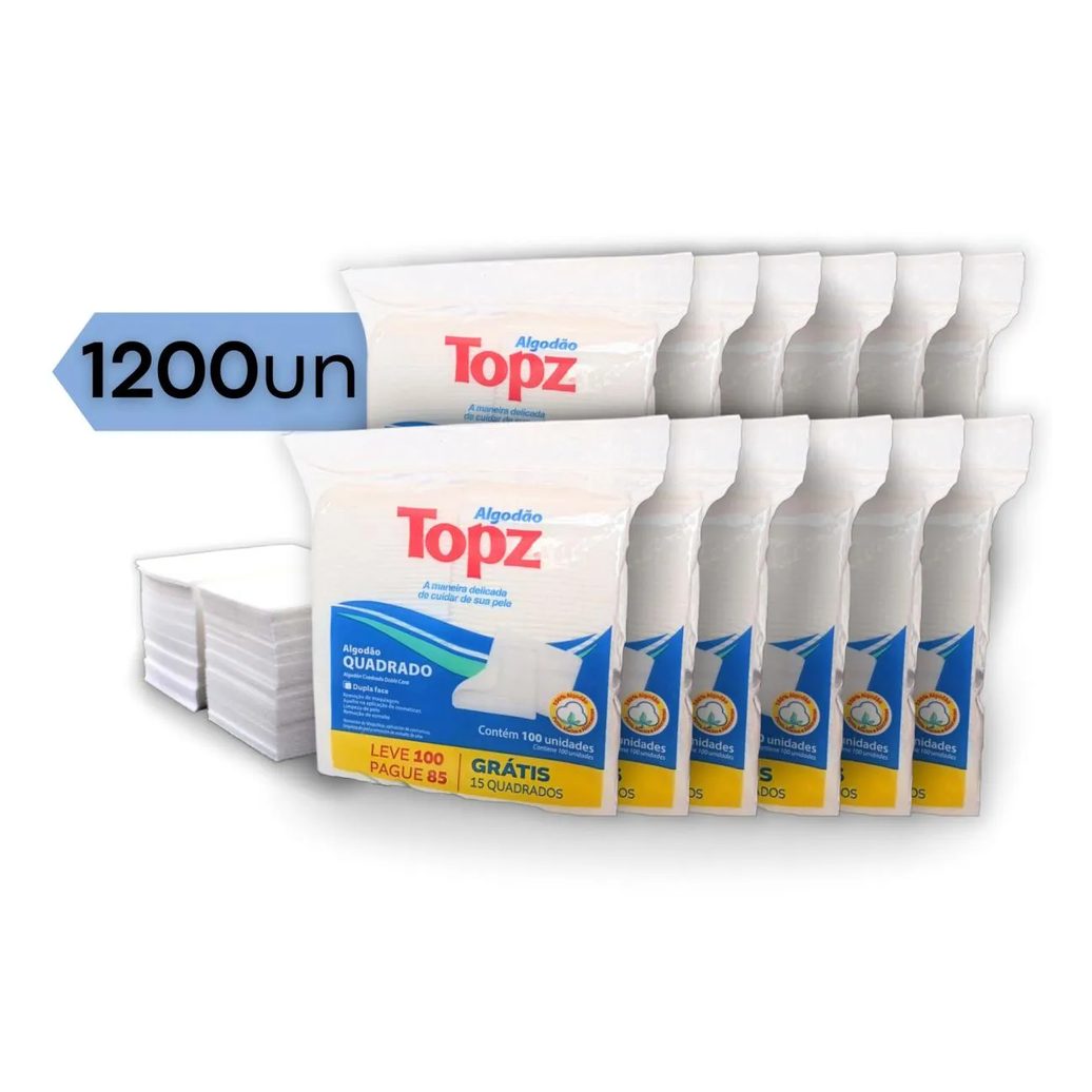 Algodão prensado quadrado TOPZ 1200 unidades