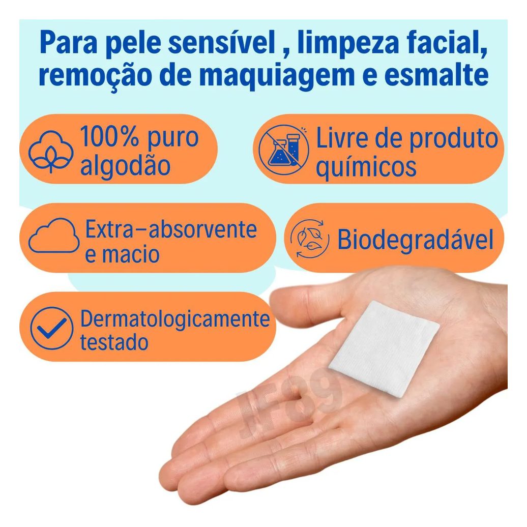 Algodão Prensado Quadrado Cremer Sem Perfume 500 Unidades