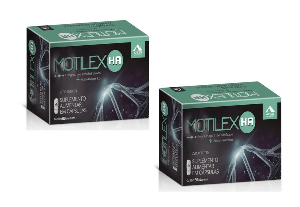 Motilex Ha Kit C/2 Caixas C/60 cápsulas - Colágeno Tipo 2 + Ácido Hialurônico Puro