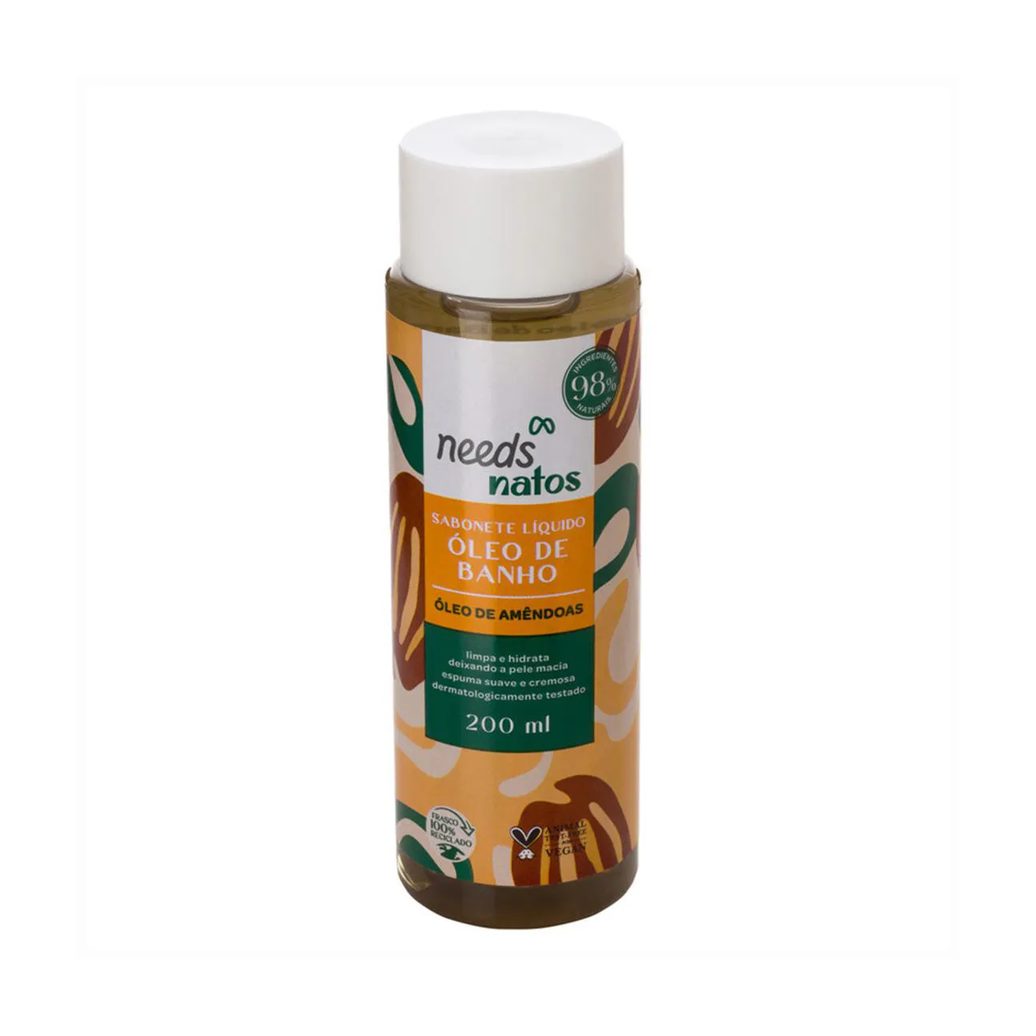 Sabonete Líquido Óleo de Banho Needs Natos Amêndoas 200ml