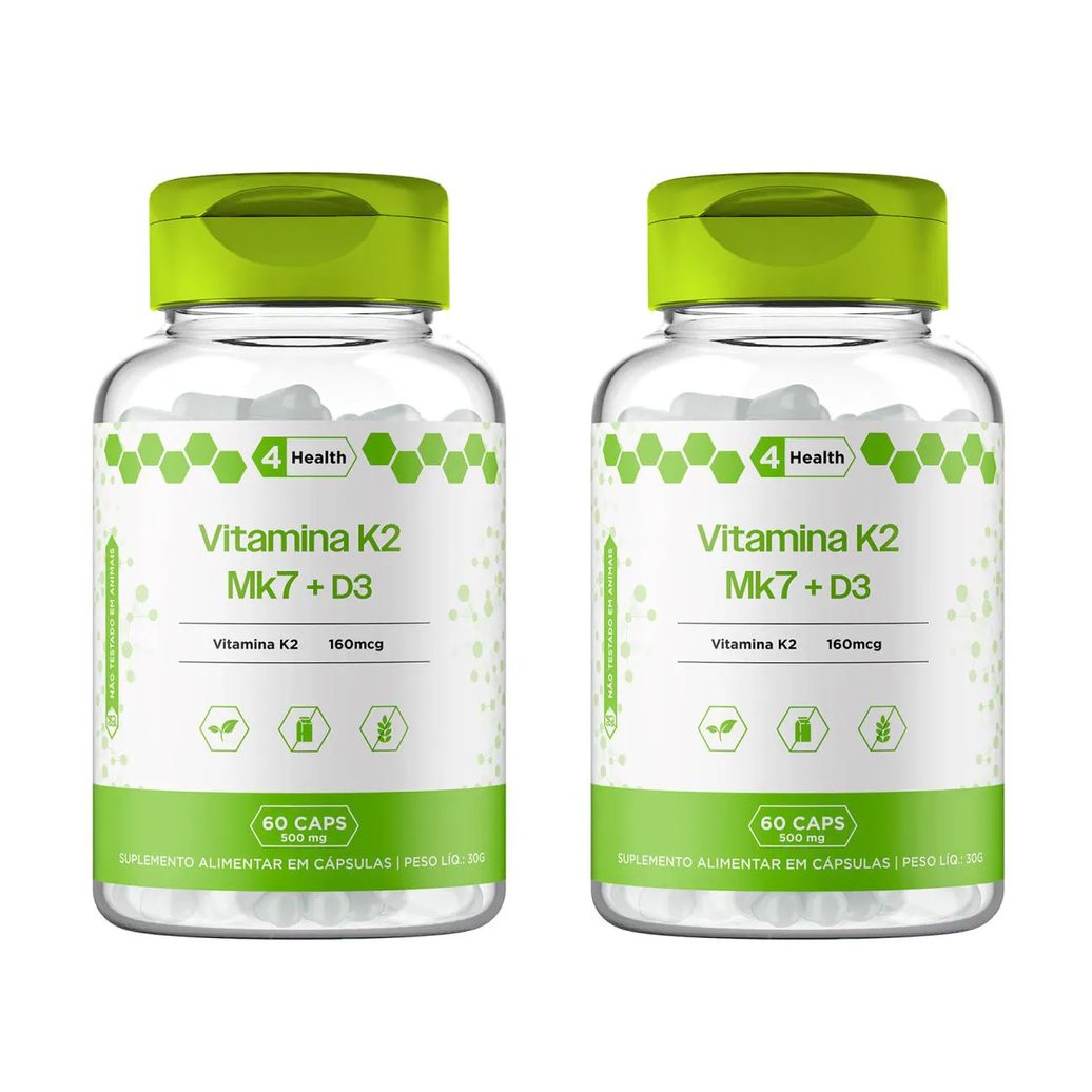 Vitamina K2 Mk7 160mcg + D3 2000ui - 4 Health - 2 Potes