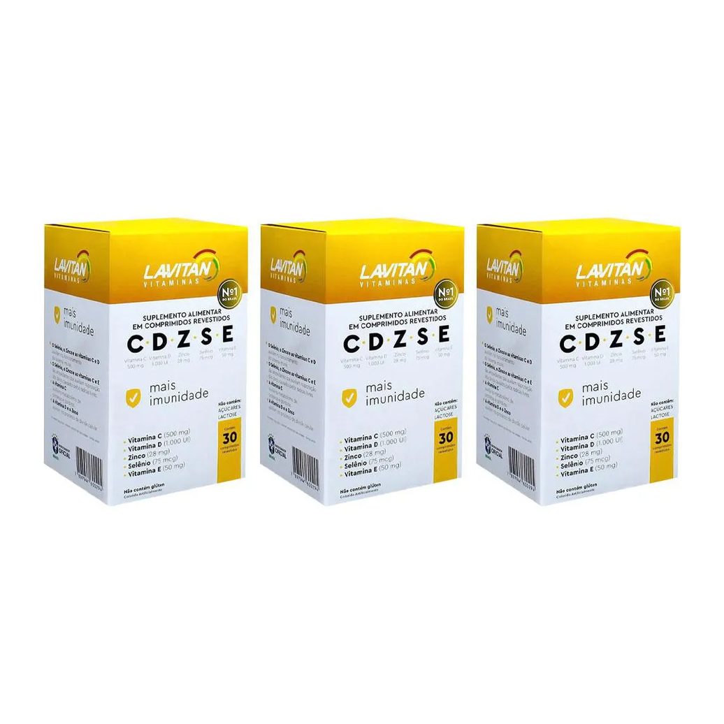 Kit 3 Suplemento Lavitan Cdzse 30 comprimidos - Cimed