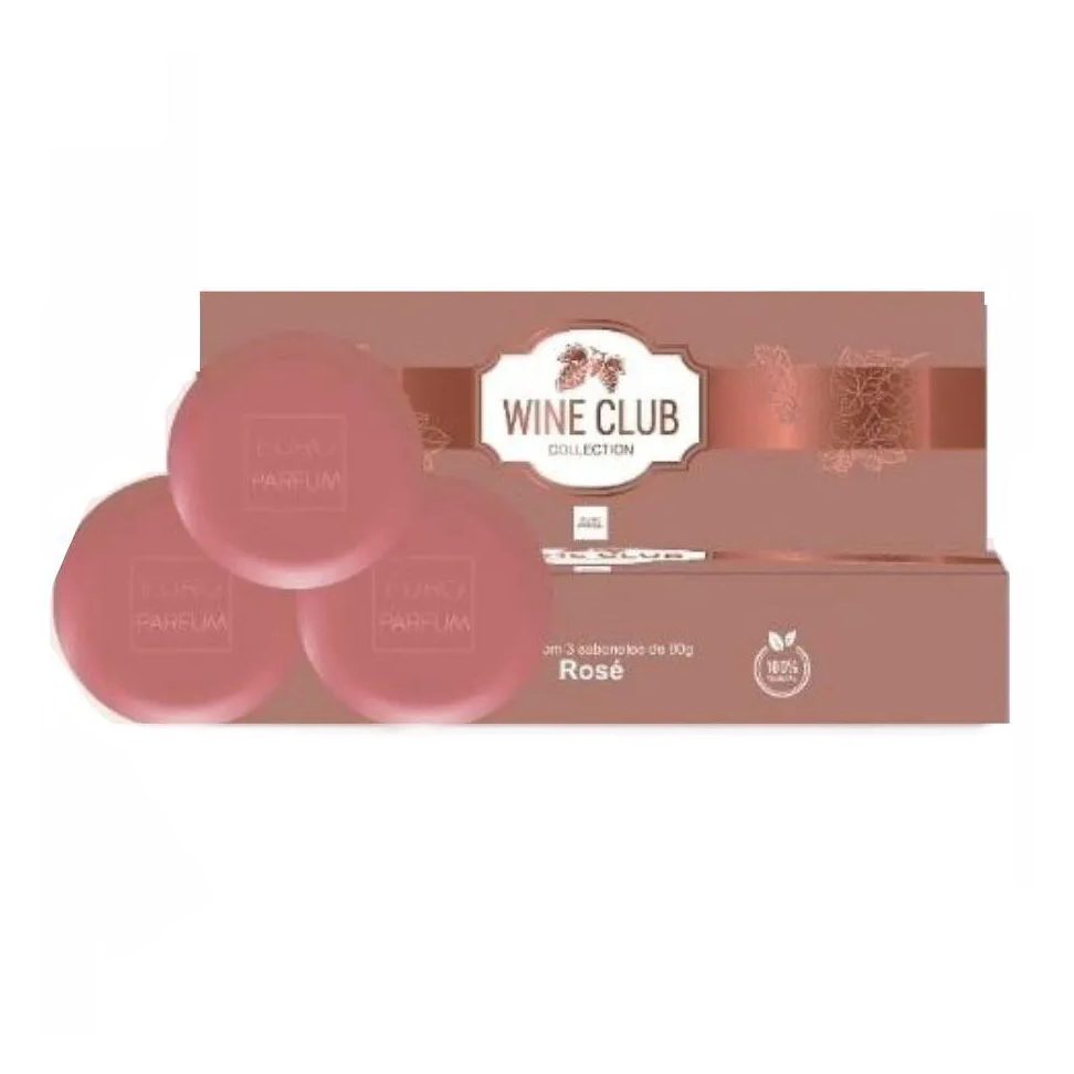 Kit Sabonetes Wine Club Rose ( 3 X 80g Cada ) - Euro Parfum