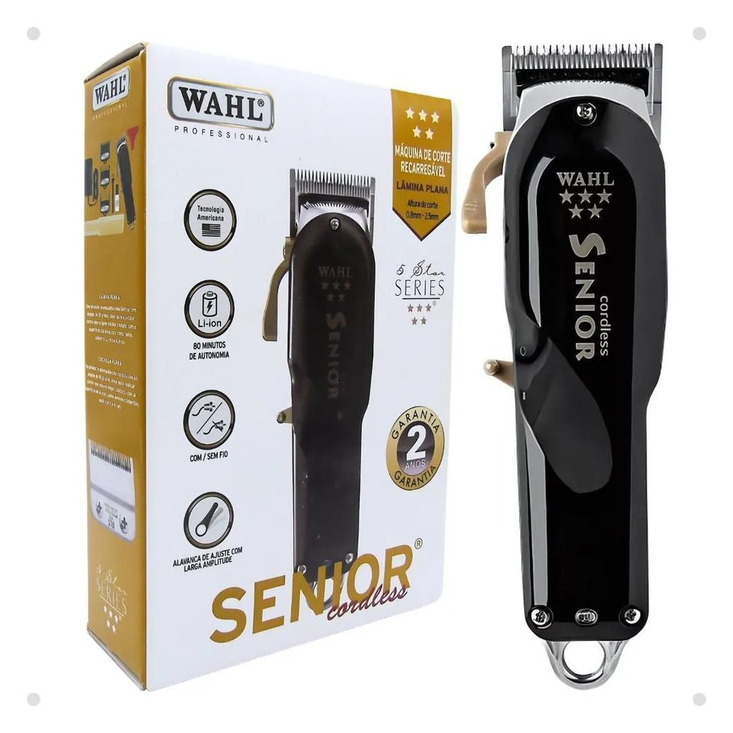Máquina de Corte Recarregável Wahl Senior Cordless Bivolt