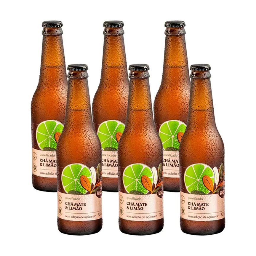 Kit 6x: Chá Mate com Limão Gaseificado Brazô 350ml