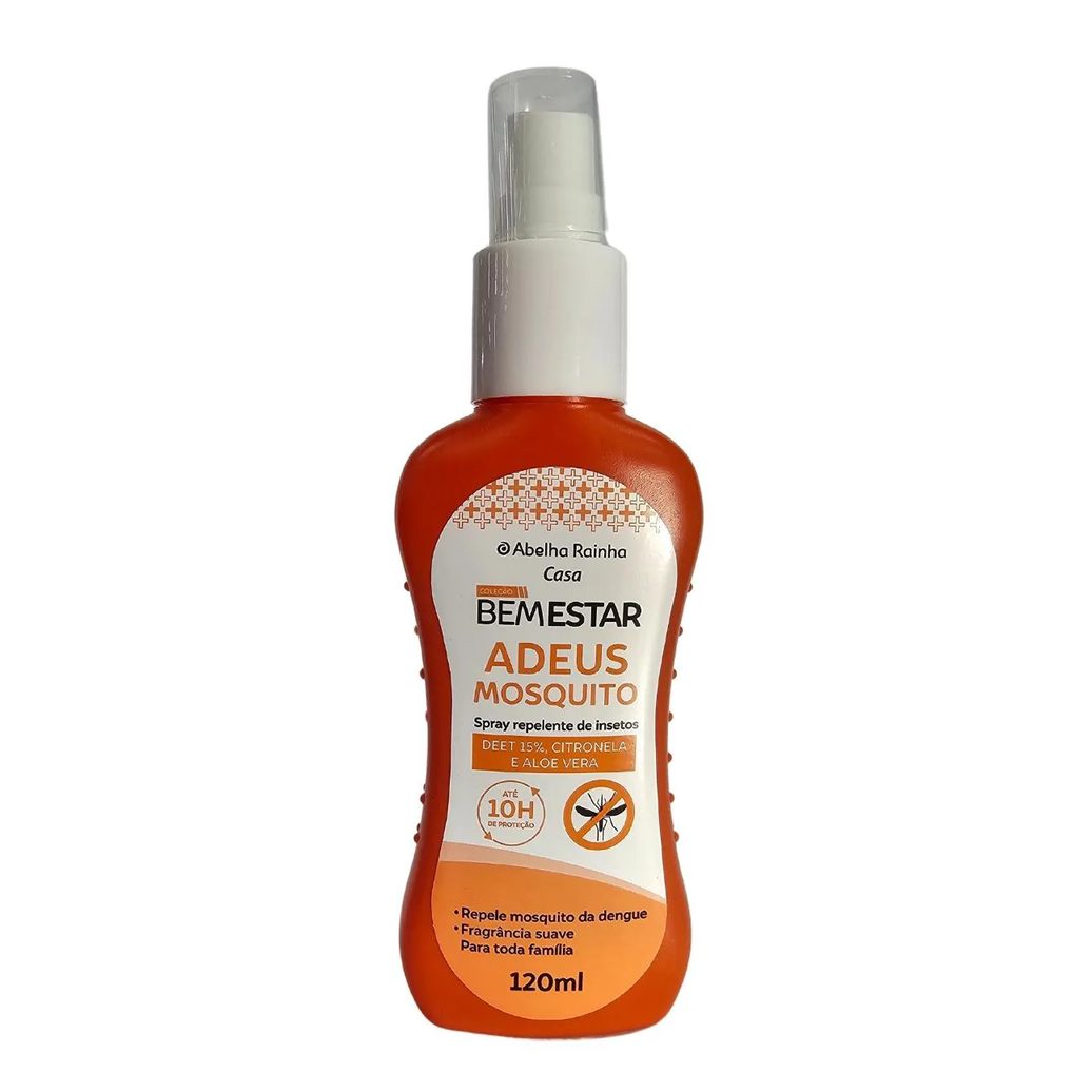 Repelente de Insetos Spray Adeus Mosquito Bem Estar Casa Abelha Rainha 120ml