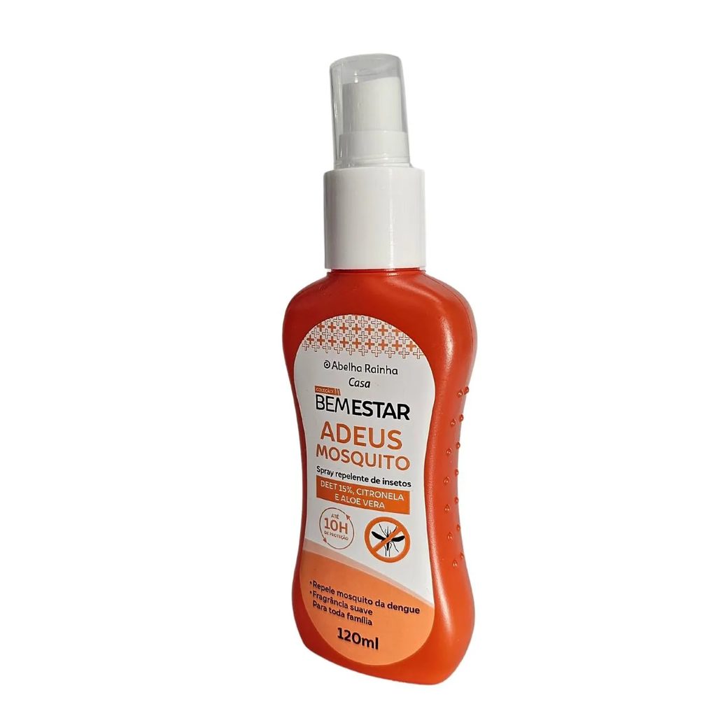 Repelente de Insetos Spray Adeus Mosquito Bem Estar Casa Abelha Rainha 120ml