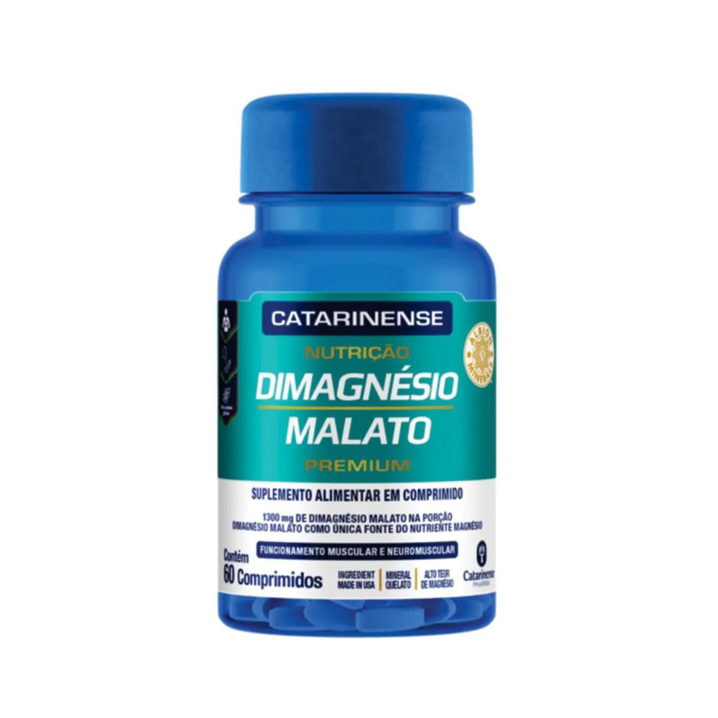 Dimagnésio Malato Premium Catarinense Nutrição 60 comprimidos