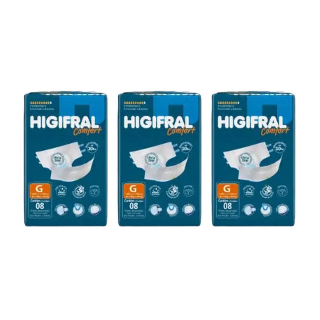 Kit C3 Fralda Adulto Ultra Dry Comfort G - Higifral